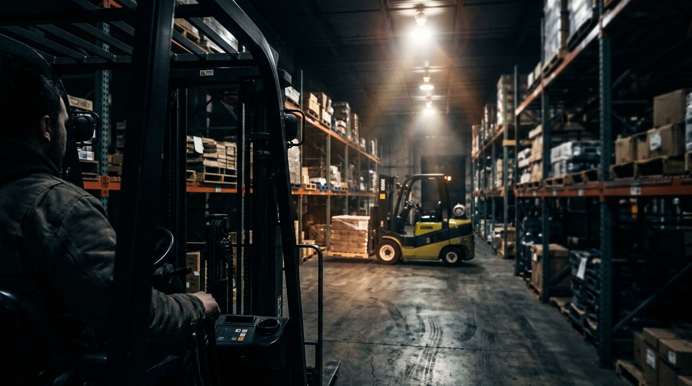 Industrial forklift corridor